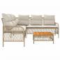 Preview: 2-tlg. Garten-Sofagarnitur mit Kissen Beige Poly Rattan