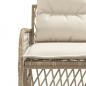 Preview: 2-tlg. Garten-Sofagarnitur mit Kissen Beige Poly Rattan