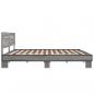 Preview: Bettgestell Grau Sonoma 200x200 cm Holzwerkstoff und Metall