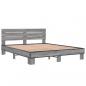 Preview: Bettgestell Grau Sonoma 150x200 cm Holzwerkstoff und Metall