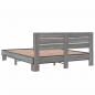 Preview: Bettgestell Grau Sonoma 150x200 cm Holzwerkstoff und Metall