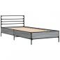 Preview: Bettgestell Grau Sonoma 75x190 cm Holzwerkstoff und Metall