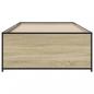 Preview: Bettgestell Sonoma-Eiche 75x190 cm Holzwerkstoff und Metall