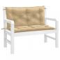 Preview: ARDEBO.de - Gartenbank-Auflagen 2 Stk. Melange Beige 100x50x7 cm Stoff