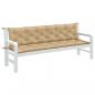 Preview: ARDEBO.de - Gartenbank-Auflagen 2 Stk. Melange Beige 200x50x7 cm Stoff