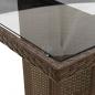 Preview: Gartentisch mit Glasplatte Braun 240x90x75 cm Poly Rattan