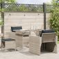 Preview: ARDEBO.de - 4-tlg. Garten-Sofagarnitur mit Kissen Hellgrau Poly Rattan