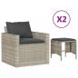 Preview: 4-tlg. Garten-Sofagarnitur mit Kissen Hellgrau Poly Rattan