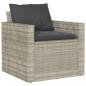 Preview: 4-tlg. Garten-Sofagarnitur mit Kissen Hellgrau Poly Rattan