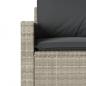 Preview: 4-tlg. Garten-Sofagarnitur mit Kissen Hellgrau Poly Rattan