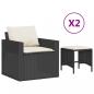 Preview: 4-tlg. Garten-Sofagarnitur mit Kissen Schwarz Poly Rattan