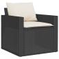 Preview: 4-tlg. Garten-Sofagarnitur mit Kissen Schwarz Poly Rattan