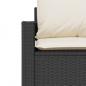 Preview: 4-tlg. Garten-Sofagarnitur mit Kissen Schwarz Poly Rattan