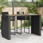 Preview: ARDEBO.de - Gartentisch mit Holzplatte Schwarz 185x80x110 cm Poly Rattan