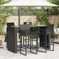 Preview: Gartentisch mit Holzplatte Schwarz 185x80x110 cm Poly Rattan