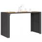 Preview: Gartentisch mit Holzplatte Schwarz 185x80x110 cm Poly Rattan