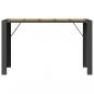 Preview: Gartentisch mit Holzplatte Schwarz 185x80x110 cm Poly Rattan