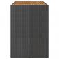 Preview: Gartentisch mit Holzplatte Schwarz 185x80x110 cm Poly Rattan