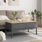 Preview: Couchtisch FLORO Grau 99x55,5x45 cm Massivholz Kiefer