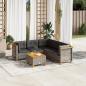 Preview: ARDEBO.de - 6-tlg. Garten-Sofagarnitur mit Kissen Grau Poly Rattan