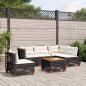 Preview: ARDEBO.de - 6-tlg. Garten-Sofagarnitur mit Kissen Schwarz Poly Rattan