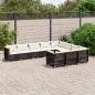 Preview: ARDEBO.de - 10-tlg. Garten-Sofagarnitur mit Kissen Schwarz Poly Rattan