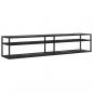 Preview: TV-Schrank Schwarz Marmor-Optik 200x40x40,5 cm Hartglas