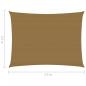 Preview: Sonnensegel 160 g/m² Taupe 3,5x4,5 m HDPE