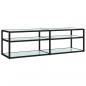 Preview: TV-Schrank Weiß Marmor-Optik 140x40x40,5 cm Hartglas