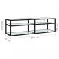 Preview: TV-Schrank Weiß Marmor-Optik 140x40x40,5 cm Hartglas