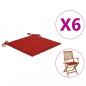 Preview: Gartenstuhl-Kissen 6 Stk. Rot 40x40x3 cm Oxford-Gewebe