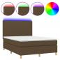 Preview: Boxspringbett mit Matratze & LED Dunkelbraun 140x200 cm Stoff