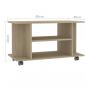 Preview: TV-Schrank mit Rollen Sonoma-Eiche 80x40x45 cm Holzwerkstoff