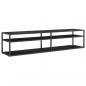 Preview: TV-Schrank Schwarz Marmor-Optik 180x40x40,5 cm Hartglas