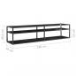 Preview: TV-Schrank Schwarz Marmor-Optik 180x40x40,5 cm Hartglas