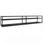 Preview: TV-Schrank Schwarz Marmor-Optik 220x40x40,5 cm Hartglas