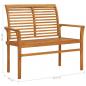 Preview: Gartenbank mit Schwarzer Auflage 112 cm Massivholz Teak 