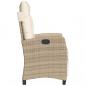 Preview: Gartensessel mit Fußteil 2 Stk. Verstellbar Beige Poly Rattan