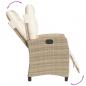 Preview: 9-tlg. Garten-Essgruppe mit Kissen Beige Poly Rattan