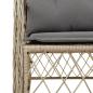 Preview: 9-tlg. Garten-Essgruppe mit Kissen Beigemischung Poly Rattan