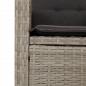 Preview: 9-tlg. Garten-Essgruppe mit Kissen Hellgrau Poly Rattan