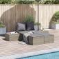 Preview: ARDEBO.de - Doppel-Sonnenliege mit Kissen Grau Poly Rattan