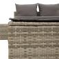 Preview: Doppel-Sonnenliege mit Kissen Grau Poly Rattan