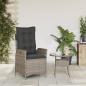 Preview: Gartensessel Verstellbar mit Kissen Grau Poly Rattan