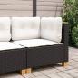 Preview: Garten-Ecksofa mit Kissen Schwarz Poly Rattan