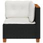 Preview: Garten-Ecksofa mit Kissen Schwarz Poly Rattan