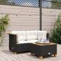 Preview: ARDEBO.de - Garten-Ecksofas mit Kissen 2 Stk. Schwarz Poly Rattan