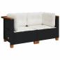 Preview: Garten-Ecksofas mit Kissen 2 Stk. Schwarz Poly Rattan