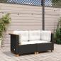 Preview: Garten-Ecksofas mit Kissen 2 Stk. Schwarz Poly Rattan