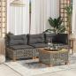 Preview: ARDEBO.de - Gartensofa mit Kissen 3-Sitzer Grau Poly Rattan